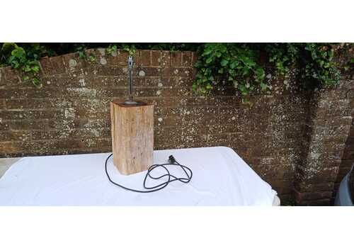Vast Rustic Reclaimed Wood Log Table Lamp Natural Driftwood Timber Lamp Base With Cracks And Grain Industrial Style Pat Tested Working 15 Kg