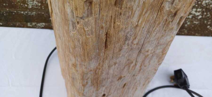 Vast Rustic Reclaimed Wood Log Table Lamp Natural Driftwood Timber Lamp Base With Cracks And Grain Industrial Style Pat Tested Working 15 Kg photo furniture