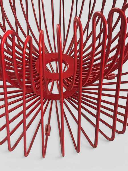 Vintage 1990's Ikea Tradig Red Wire Fruit Bowl By Ehlen Johansson