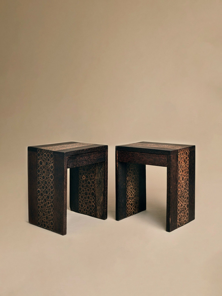 Pair Of Vintage Postmodern French Side Tables By R & Y Augousti, C.1990s