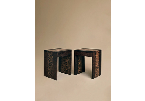 Pair Of Vintage Postmodern French Side Tables By R & Y Augousti, C.1990s