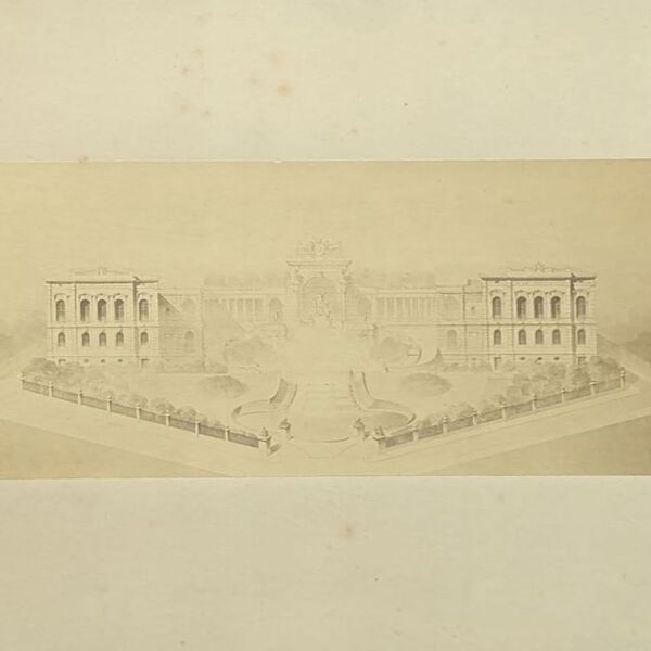 Adolphe Terris (1826–1899) Project For The Palais Longchamp, Marseille Albumen Print After An Architectural Drawing – Circa 1865–1869