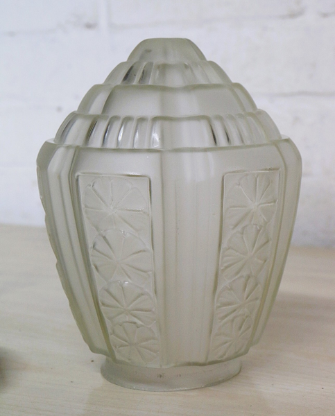 Ceiling Light Art Deco Flush Mounting Frosted Glass Stepped Globe Geometric photo for sale