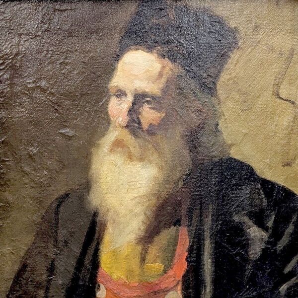 Portrait Of A Bearded Man Signed Schlub – Oil On Canvas, 1919 – Academic Realist Style photo furniture
