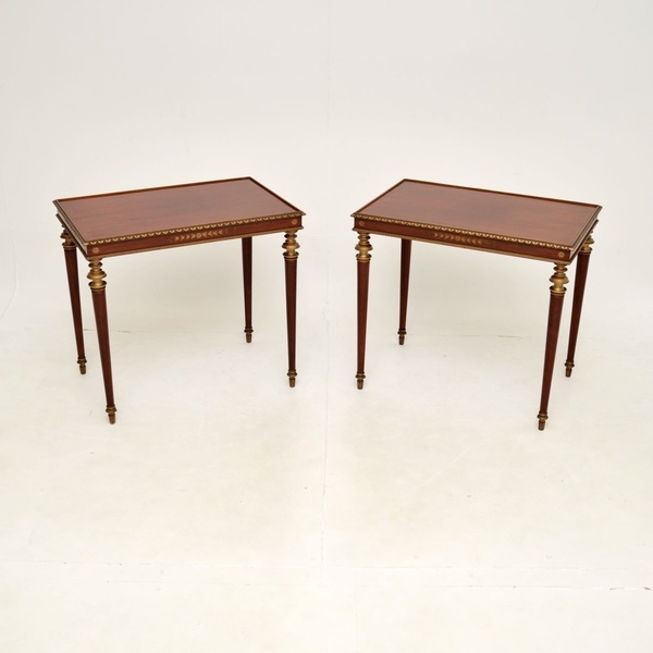 Pair Of Antique Gilded Mahogany Side Tables