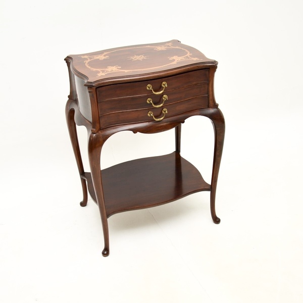 Antique Inlaid Walnut Side Table By Waring And Gillow