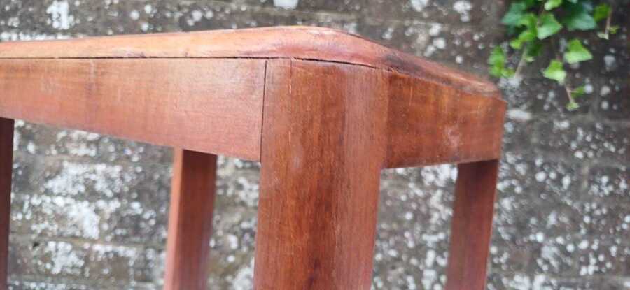 Vintage Small Carved Side Table Indian Teak Accent Table 1950s Occasional Table Handcrafted Plant Stand Boho Retro Bohemian Stool photo furniture