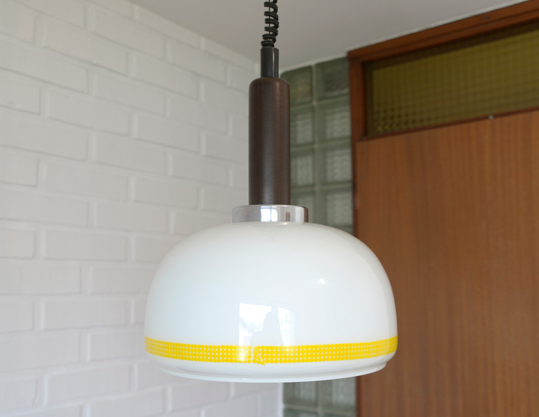 Vintage Hanging Lamp Retro Mcm Chandelier Glass Pendant Light