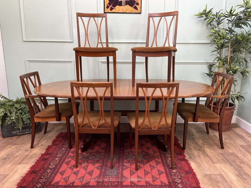 Stunning Mid Century Retro Teak Gplan Extending Dining Table And 6 Chairs