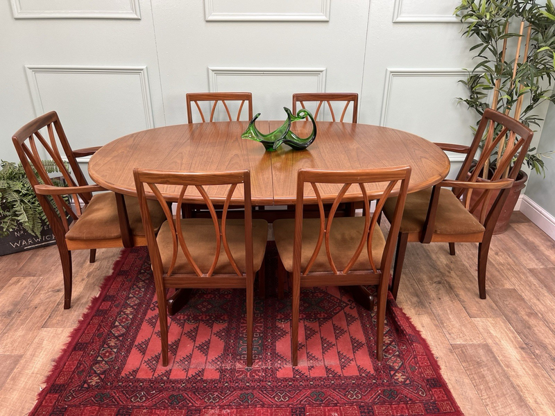 Stunning Mid Century Retro Teak Gplan Extending Dining Table And 6 Chairs photo for sale
