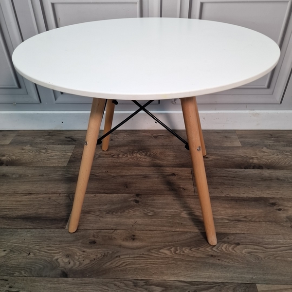 Retro Mid Century Mmilo Coffee Side Table White Round Eames Style Eiffel Modern photo furniture