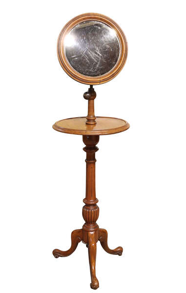 Victorian Mahogany Shaving Stand With Adjustable Mirror, Circa 1870