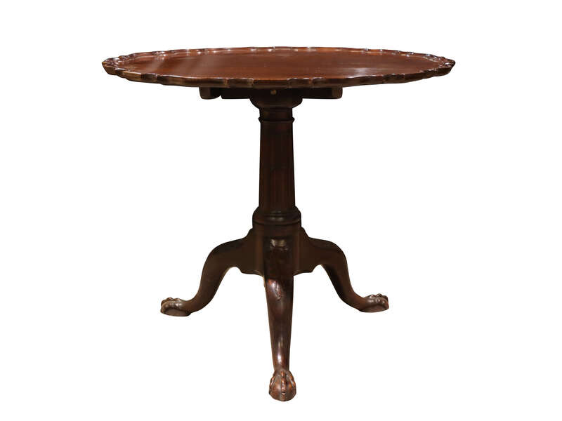 Antique Mahogany Tilt Top Tripod Table With Piecrust Edge, Circa 1780