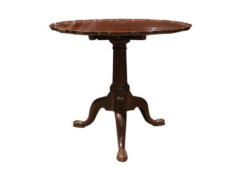 Antique Mahogany Tilt Top Tripod Table With Piecrust Edge, Circa 1780