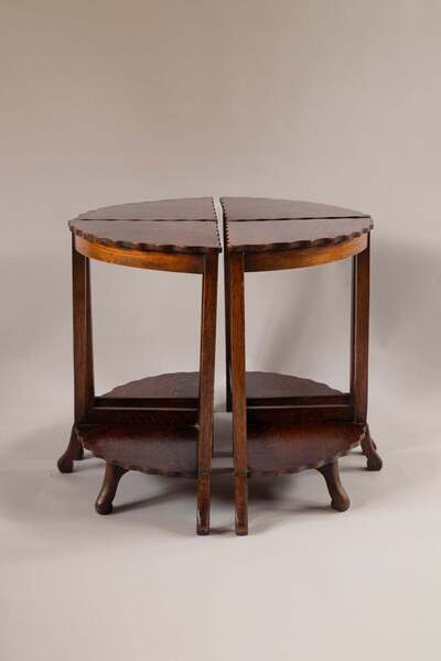 Vintage Wooden Side Tables  Set Of Four