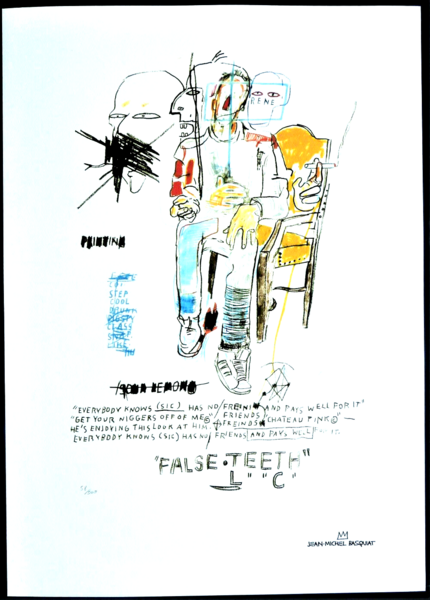 Jean Michel Basqulat Rene Ricard 1984 Large Limit.Lithography 50 X 70,