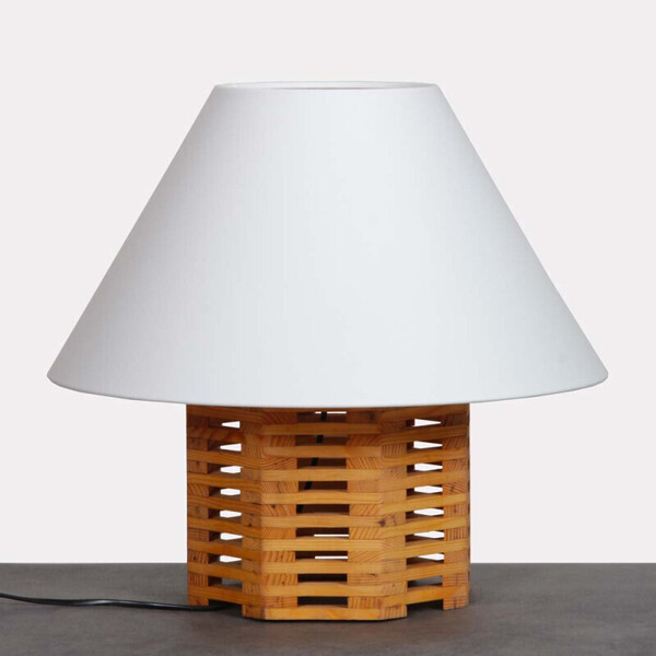 Pine Table Lamp From The 1960s