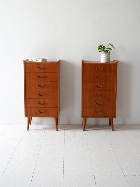 Pair Of Scandinavian Teak Bedside Tables From The 1950s