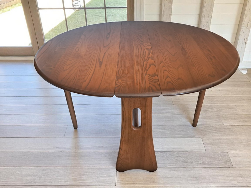 Ercol Gate Leg Dining Table Drop Leaf Vintage Elm Vintage Restored Model 1156