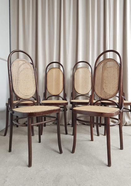 Vtg Mid Century Set Of Dining Chairs Fmg Thonet Style Bistro