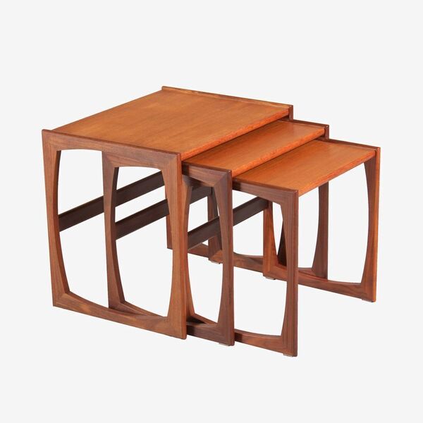 Midcentury Quadrille Teak Nest Of Tables C.1960