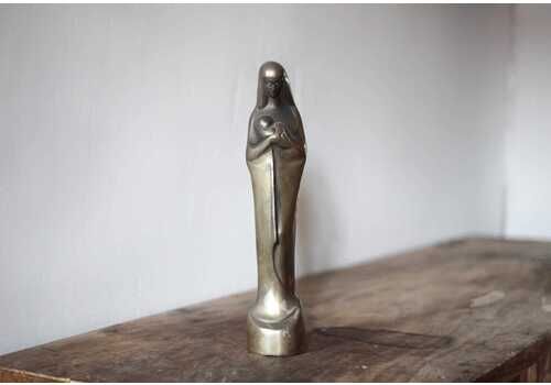 Bronze Statue Of The Virgin And Child, Religious Statue, Modernist, Vintage Bronze, Collection, Interior Decoration