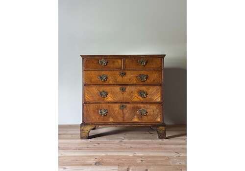 George II Walnut Crossbanded Chest Of Drawers
