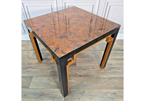 Vintage Retro Art Deco Style Side Coffee Table Burr Walnut Top Geometric