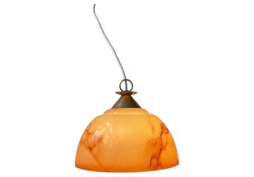 Scandinavian Functionalist Ceiling Lamp In Brass And Pink Marble Glass, 1940s