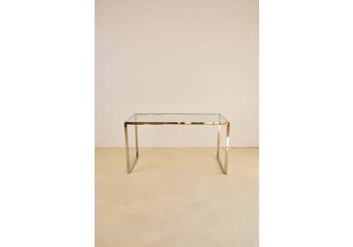 Chrome Metal And Glass Top Desk