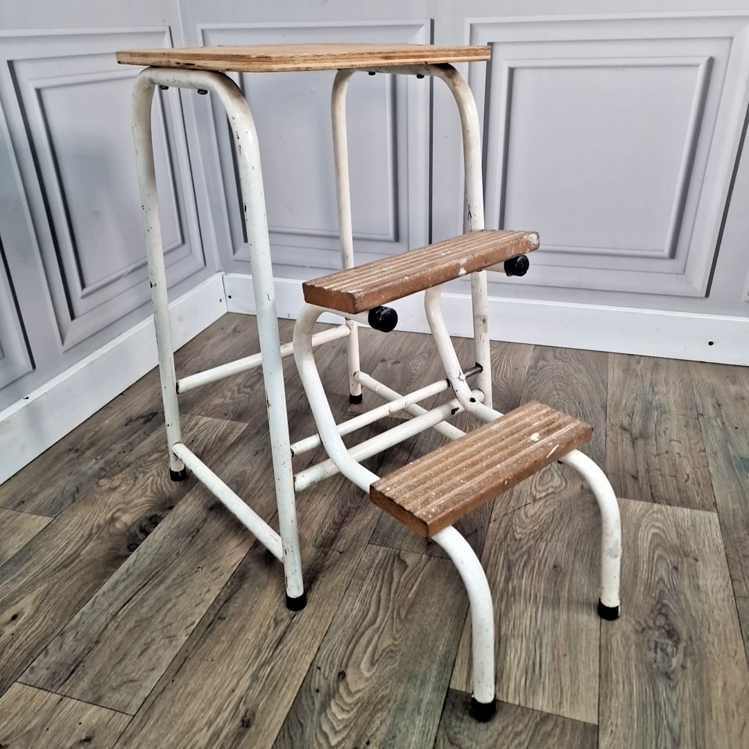 Plans Vintage Step Ladder Stool Retro Vintage Folding Kitchen Step