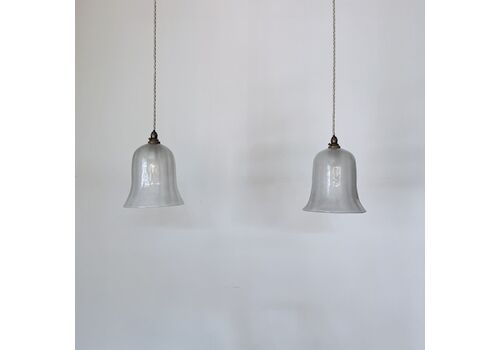 Pair Of Frosted Bell Shades