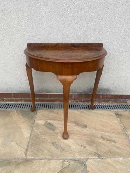 Vintage Half Moon Side Table Wine Table With Carved Details