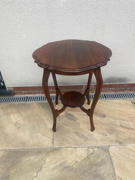 Antique Edwardian Two Tier Mahogany Side Table Lamp Table Vintage Console Table