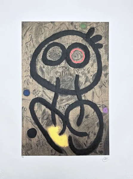 After Joan Miro Autoretrat Signed And Numbered Lithograph