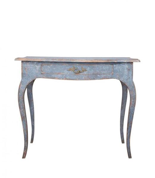 19th Century Swedish Blue Painted Side Table