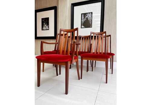 Set Of 6 G Plan Fresco Dining Chairs | Mid Century Modern | 2 Carvers + 4 Side Chairs