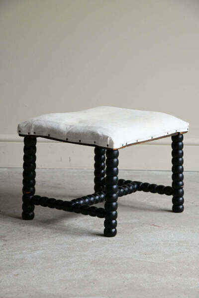 Ebonised Bobbin Turned Footstool