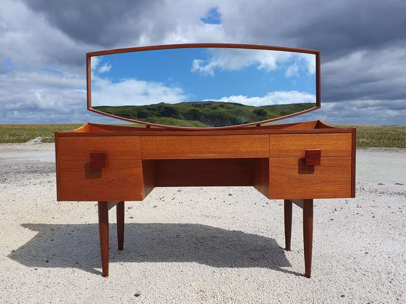 I.B Kofod Larsen For G Plan. A "Danish Line" Bow Fronted, Teak Dressing Table. 1960s