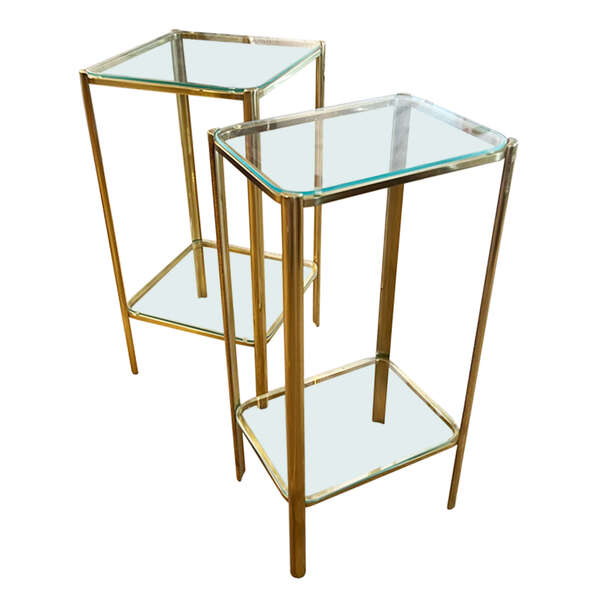 Near Pair Of Two Tier Side Tables By Jacques Lepelletier