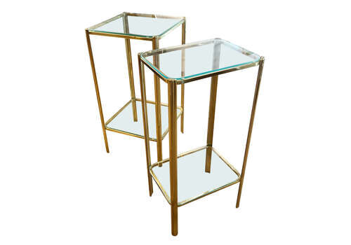 Near Pair Of Two Tier Side Tables By Jacques Lepelletier