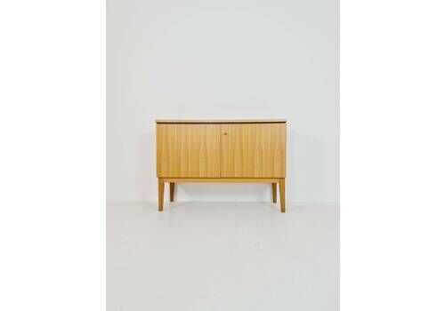 German Mid Century Oak Record Cabinet, Sideboard By Flb Möbel Fabrik, 1950s
