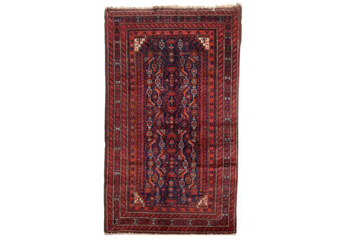 Antique Asian Carpet Cotton Wool Thin Knot 65 X 37 In