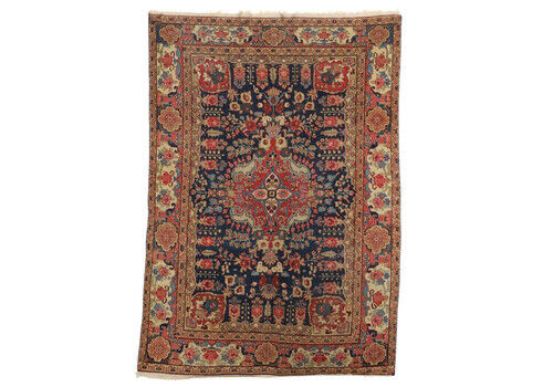 Antique Bidjar Carpet Cotton Wool Heavy Knot Iran 73 X 51 In