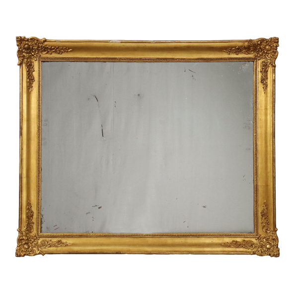 Ancient French '800 Mercury Mirror Gilded Wood Frame
