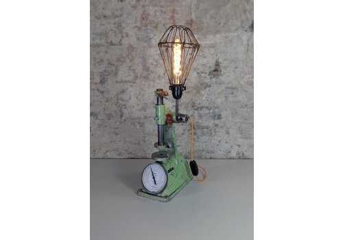 Upcycled Vintage Rimac Spring Tester Lamp – Industrial Steampunk Decor