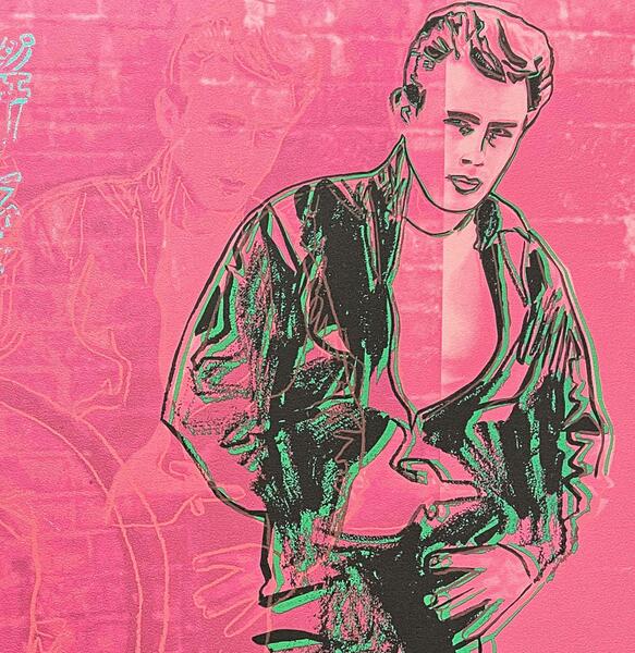 Andy Warhol “James Dean” Signed, Certificate, Limited Edition Of 2400, 60 X 60 Cm, Cmoa photo furniture