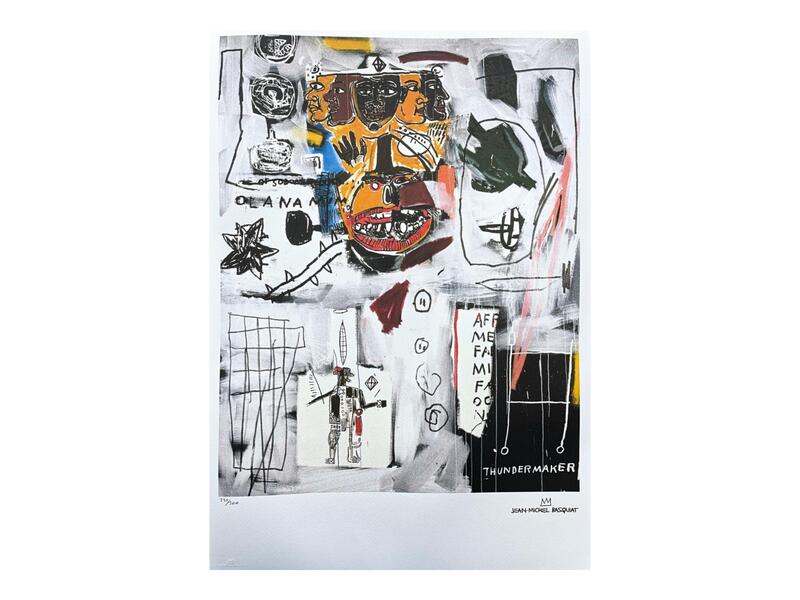 Jean Michel Basquiat Thundermaker   Signed, Certificate, Limited Edition Of 300