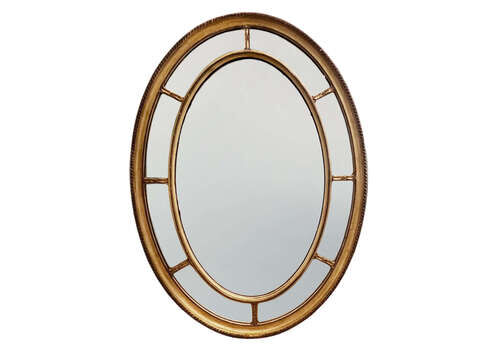 Large French Late 19th Century Giltwood Oval Margin Mirror