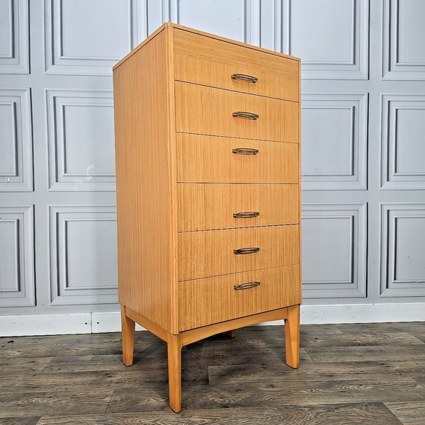 Retro Vintage Remploy Tallboy Chest Of Drawers Mid Century